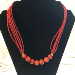 Red Sea bead & big bead necklace